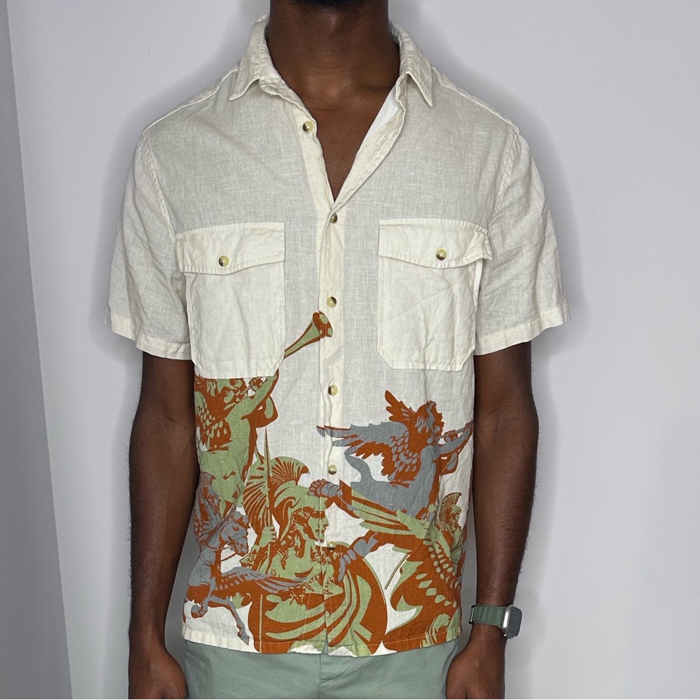ASOS Cream and Orange Casual Button Down Shirt